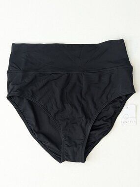 Sunset Hannah High Waist Bikini Swim Bottom Black Womens 14